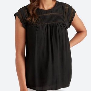 Daniel Rainn Becru Lace Detail Blouse Black XL